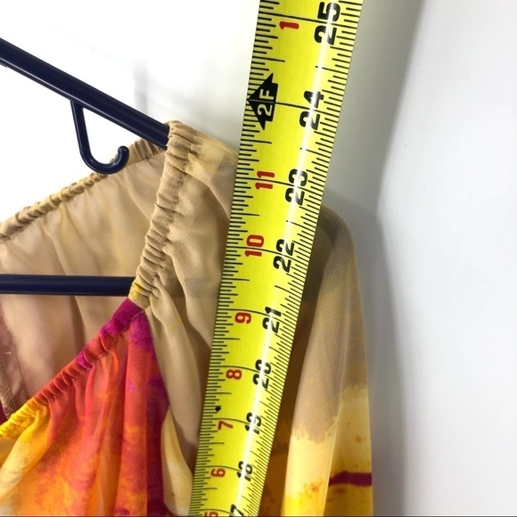 NWT Alfani Tie Dye Two Piece Boho Top Shirt Natural Sunset Size 4 - Picture 9 of 10